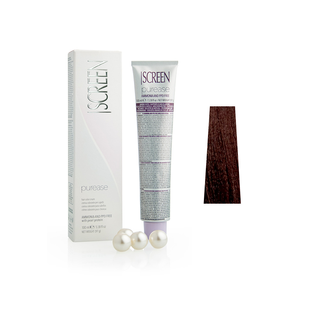 Крем-фарба без аміаку з протеїнами перлів SCREEN Purease 6M (6.5) Mahogany Dark Вlonde, 100 ml - 1